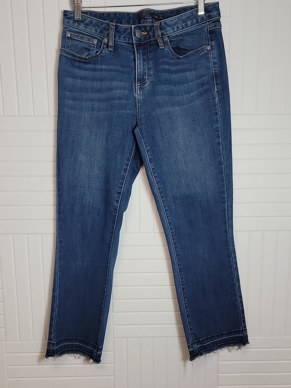 Prana Cropped Fringe Hem Boot Cut Jeans Size 6